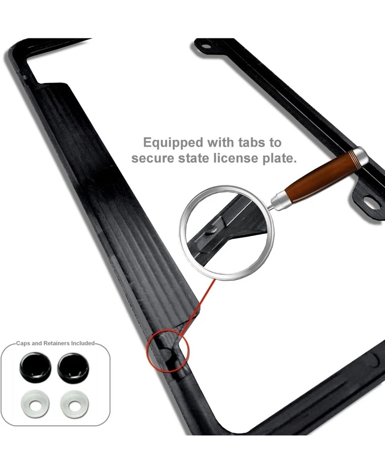 Chevrolet Golden Logo UV LED impreso en marco de matrícula de metal negro Foto 3 de 4