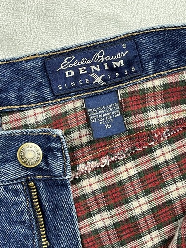Vintage Eddie Bauer Women's Flannel Lined High Waist Mom Jeans Size 16  Petite | eBay