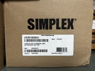 KABA Simplex LR1021B26D41 Satin Chrome Combination Door Lock - NIB