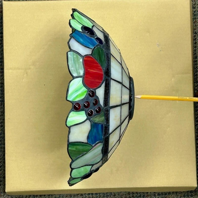 Pantalla de vidrio estilo Tiffany Emerson vintage solo de un kit de luces de ventilador de techo LK34 Foto 3 de 4