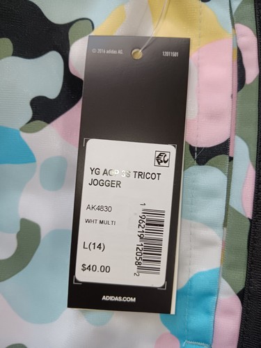 NWT Adidas Youth Girl's All Over Print 3 Stripes Tricot Jogger Pants Sz L(14) - Picture 10 of 10