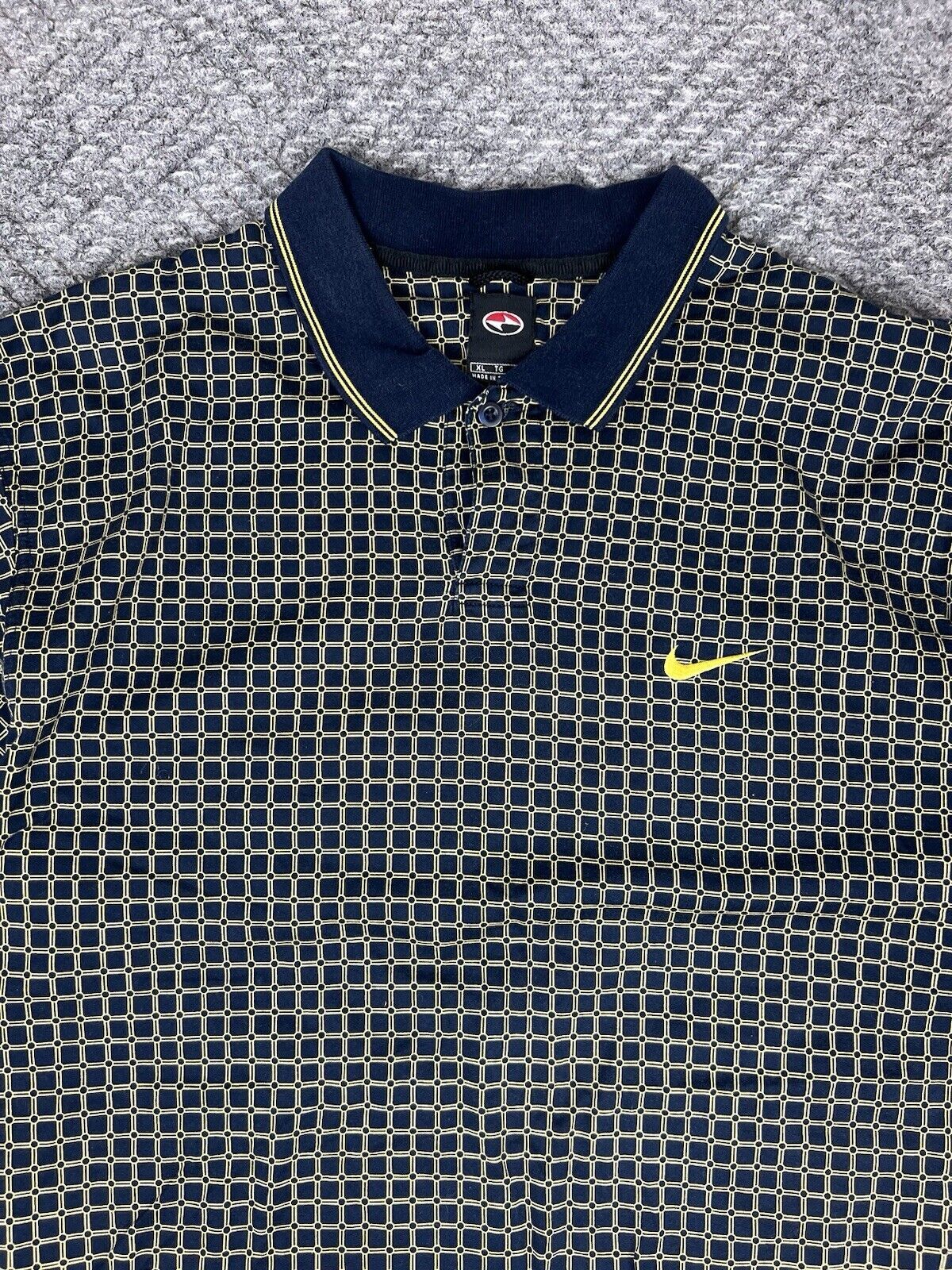 Vintage 90’s Nike Golf Polo Adult Size XL Blue Yellow TIGER WOODS Mens RARE image 2