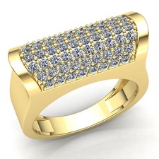 Natural 2ct Round Cut Diamond Men's Pave Hip Hop Wedding Band 10K Gold