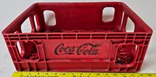 Vintage Coca-Cola Red Plastic 12-Bottle Crate 15x11 Stackable HuskyLite Style