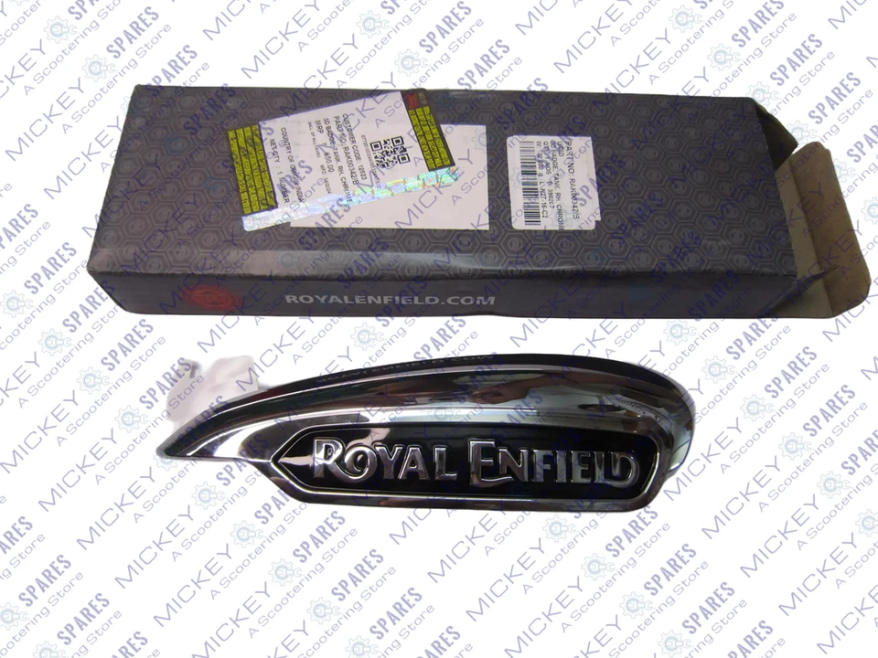 Set emblema distintivo serbatoio benzina carburante per moto Royal Enfield Me... - Immagine 2 di 4