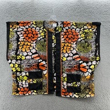 Nallem Shirt Womens 3XL Orange Colorful Ethnic African Tribal Wax Print Open