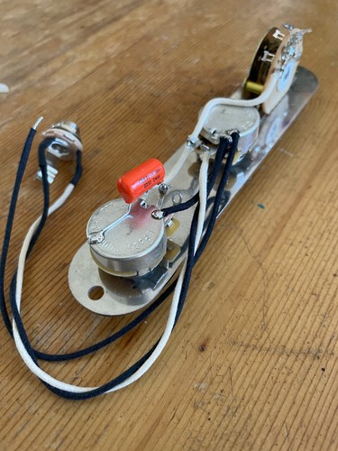 Arnés de cableado Fender Telecaster 500 k CTS .022 naranja caída roble placa/perillas de 3 vías - Imagen 4 de 11