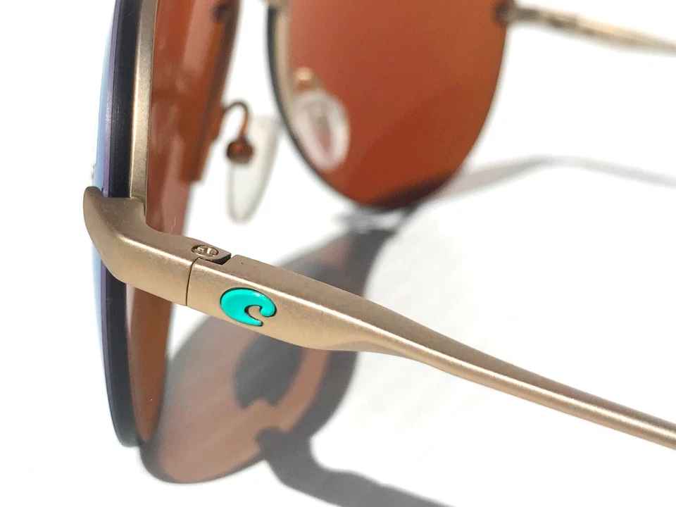 Nuevo COSTA HELO Champaign Aviator POLARIZADO Verde Espejo 580P Gafas de Sol HLO 243 Foto 3 de 4