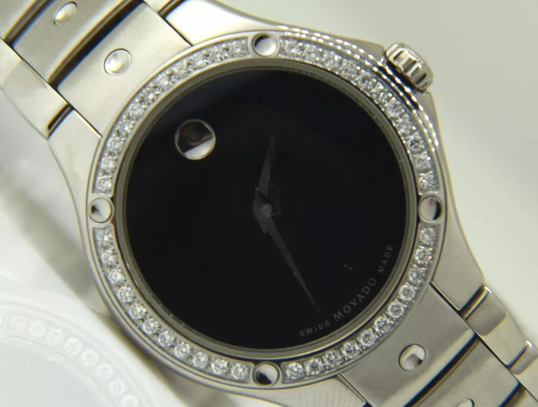 Movado SE Black Dial with Factory Diamond Bezel Ladies Watch  display picture 2