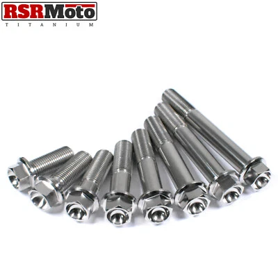 RSR MOTO M12 Titanium Ti Hex Head Bolts Screws 30 - 90 x 1.25 mm Grade 5 Ti-6Al-4V