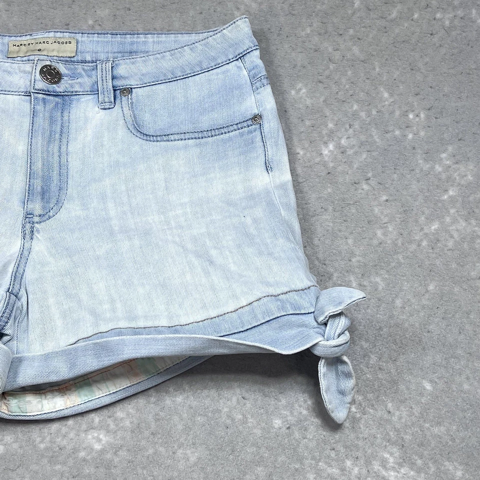Pantalones Cortos Marc By Marc Jacobs Para Mujer Talla 8 Azul Denim Envejecido Bolsillos Foto 4 de 4