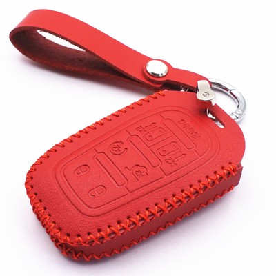 For Chrysler Pacifica M3N-97395900 7 Buttons Smart Key Fob Cover Red Leather