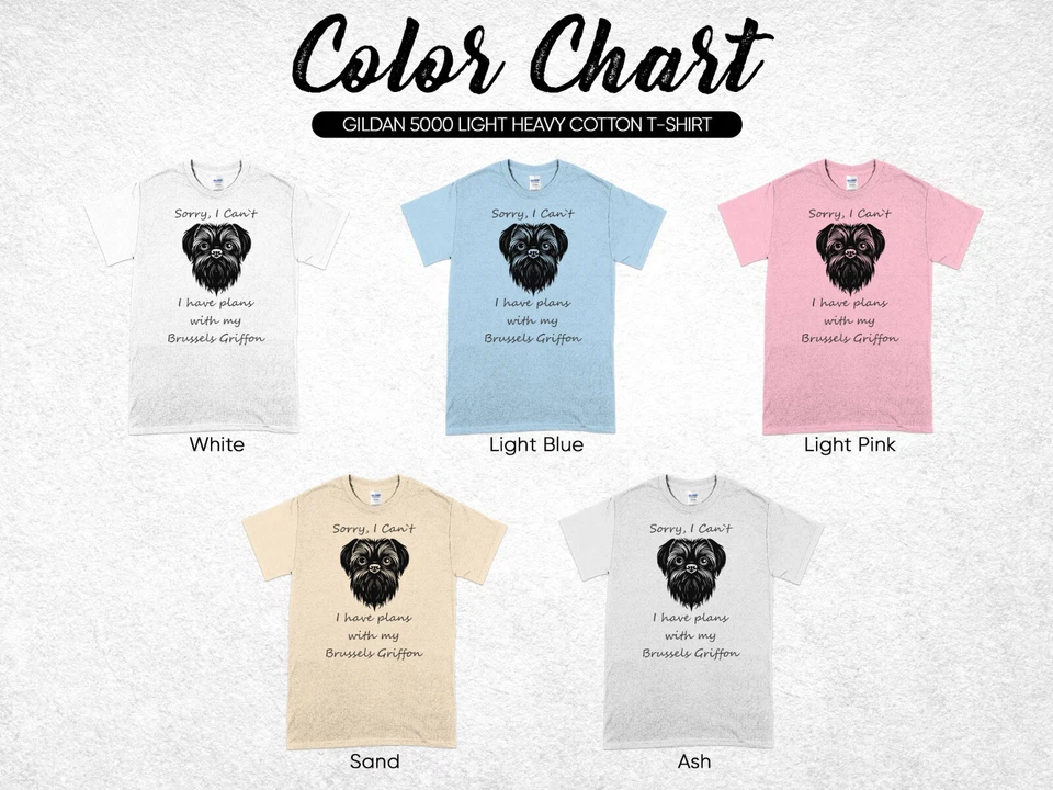 Sorry I Cant I Have Plans With My Brussels Griffon Mens Ladies Unisex T-Shirt - Image 2 of 2