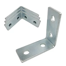 (4) 4 Hole, L Shaped 90 Degree Connector Bracket for 1-5/8" Strut Channel