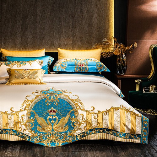 Bedding Set 10pcs Nature Silk Cotton Embroidered Quilt Cover Bed Cover Sheet Set - Picture 7 of 18