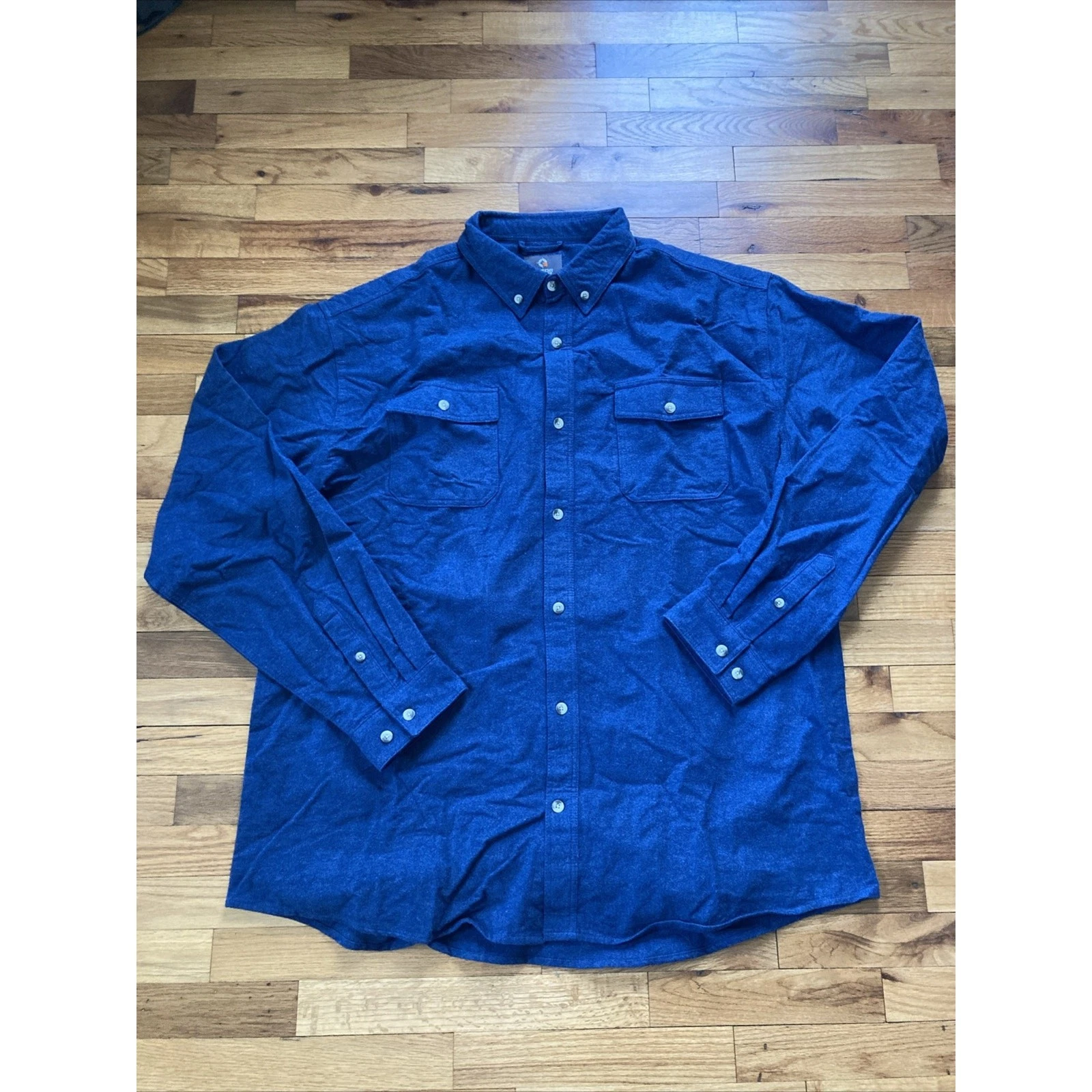 Guide Gear Shammy Shirt Mens 3XT Blue Chamois Soft Outdoor Button Up Long Sleeve