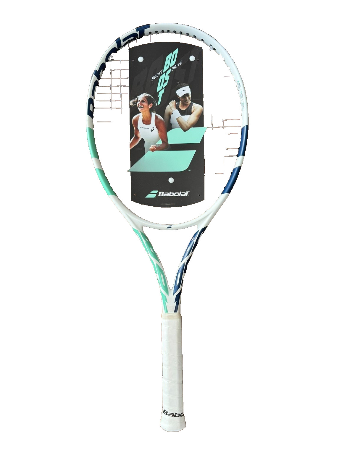 Babolat Boost Drive White Blue Green Tennis Racquet Strung 1