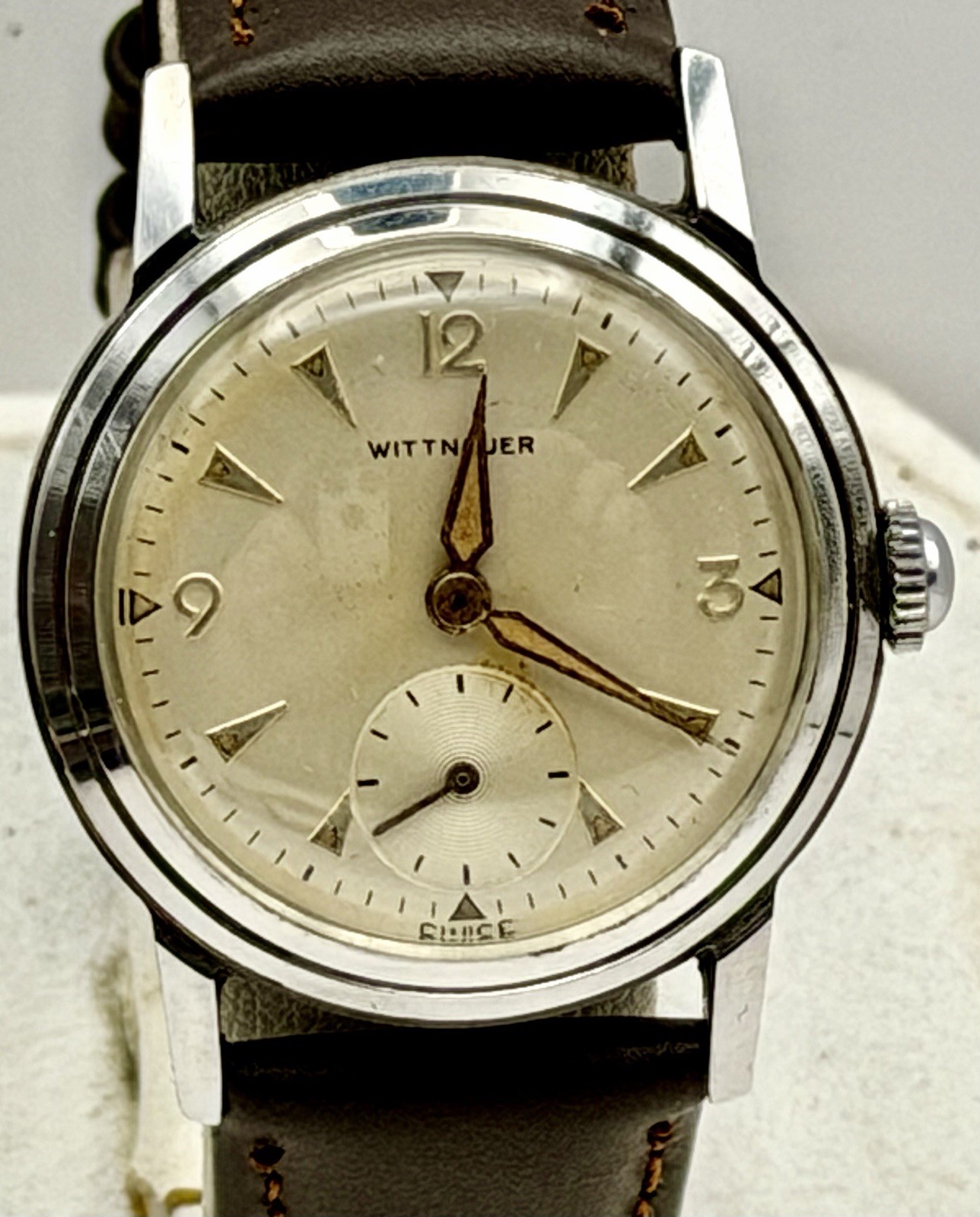 Vintage 1950s Mens  Wittnauer (Longines)17 Jewel Men's Wristwatch New Band Fine!