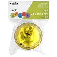 Essentials By Leisure Arts Jingle Bell 2.56in Gold 1pc - Large Gold Craft Bell