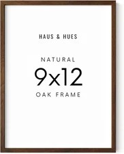 9X12 Walnut Oak Frame - Wooden Poster Holder, Rustic Display (Standalone, Set of