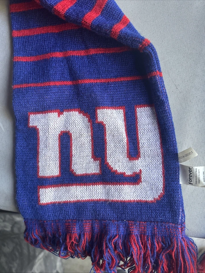 Forever Collectibles Scarf NY Giants Red White Blue Multicolor Fringe - Image 2 of 4