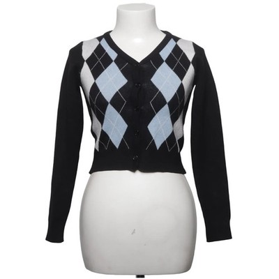 Xin Yi Zu Wears, Strickjacke, Damen, Größe: S, Schwarz/Blau/Weiß, Karo #3Zd