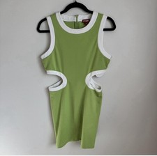 Staud Mini Dolce Cutout Green Dress Women’s Medium NWT