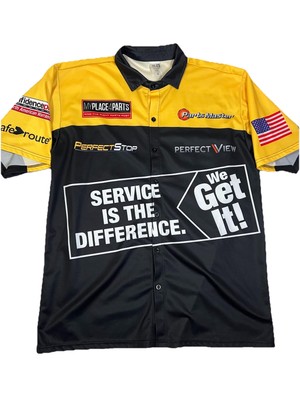 Aftermarket Jackpot Auto Parts Men's Button Down 2XL Las Vegas Advertising SEMA