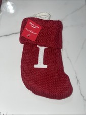 Knit Monogram LETTER I MINI 8" Christmas Stocking RED Wondershop Home Decor