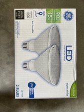 GE LED 15 w 90w Replacement Long Life Outdoor Light Bulbs White - 2 Bulbs