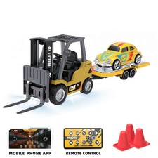 1/64 2.4G Remote Control Forklift Half Alloy RC Car Light Sound Tabletop Model
