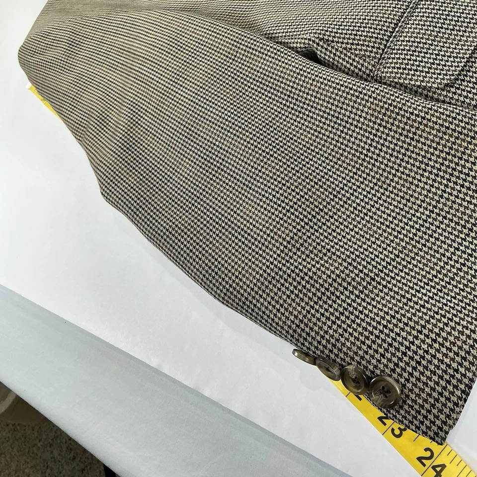 Lauren Ralph Lauren Men's Brown Houndstooth Wool Sport Coat Size 46R - Image 4 of 4