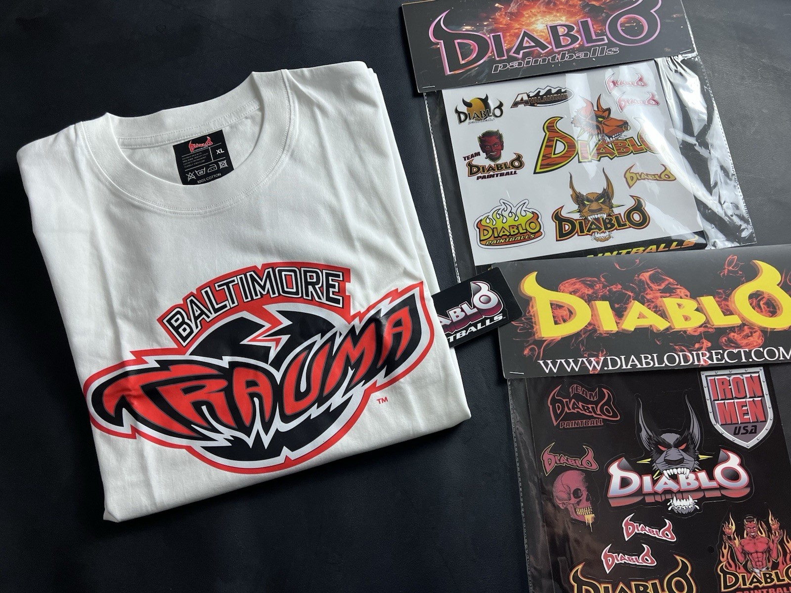 Vintage 🔥 Diablo Paintball Trauma T-Shirt - Size XL -  + Free Vtg Stickers