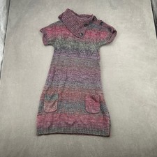 Sequin Hearts Women Purple Ombre Space Dye Cowl Neck Sweater Dress Large 4657