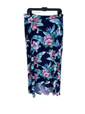 Tommy Bahama Sz 12 Tropical Skirt Size Large Blue Faux Wrap Maxi -NWT 115