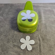 EK Success Paper Shapers 2 Inch Large Flower Lever Punch Lime Green Scrapbooking