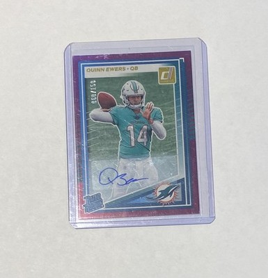 2025 Panini Donruss Rated Rookie Quinn Ewers #342 Purple Autographs /150   