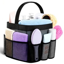 Attmu Mesh Shower Caddy Portable for College Dorm Room Camping Black