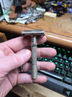 Vintage 1960's Gillette Single Blade Safety Razor Adjustable etc.