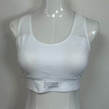 Victoria  s Secret PINK Sport Seamless Mesh Sports Bra White Size L