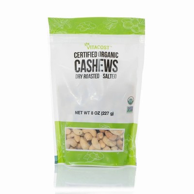 Certified Organic Cashews, Dry Roasted, Salted, 8 oz (227 g)
