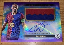 Raphinha 25/25 Topps Inception Patch Auto Barcelona Bookend Card