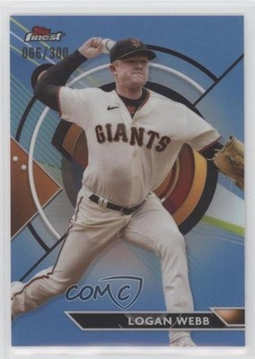 2023 Topps Finest Sky Blue Refractor 66/300 Logan Webb #87 14pm