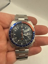 VINTAGE 1977 Seiko 6139-6005 Blue Pogue Automatic Chronograph Mens Watch RUNS