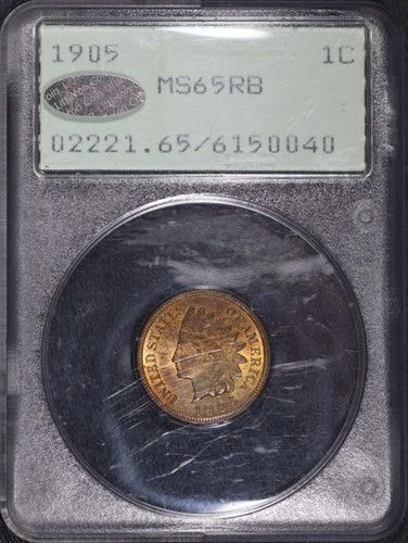 1905 Indian Head Cent 1C - PCGS MS65 RB OGH Rattler (Scarce!!!) #469