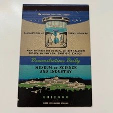 Museum of Science and Industry Chicago IL Vintage Large Matchbook Cover TSC5-MB3