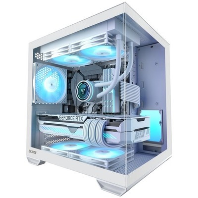 Okinos MATX PC Case, Top 240mm Radiator Support, 5 PCIe Slots for Max GPU Coo...