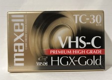 Maxell Sealed VHS-C Camcorder Videocassette HGX-Gold Premium High Grade TC-30