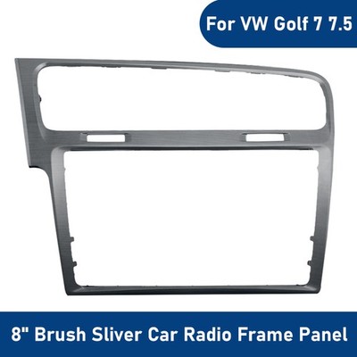 8'' Brushed Sliver MIB Radio Frame Panel Decorative Faceplates For VW Golf 7 7.5