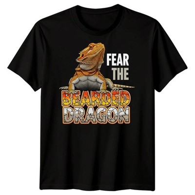 Fear The Bearded Dragon Reptilien Tiere Herren T-Shirt